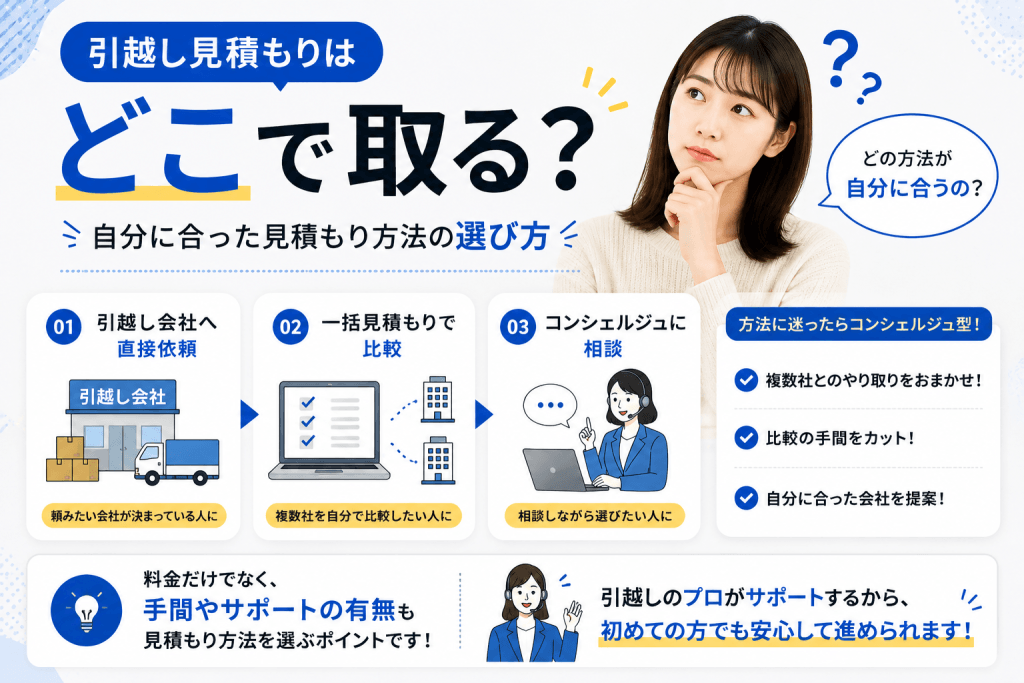 引越し見積もりの方法と自分に合った選び方