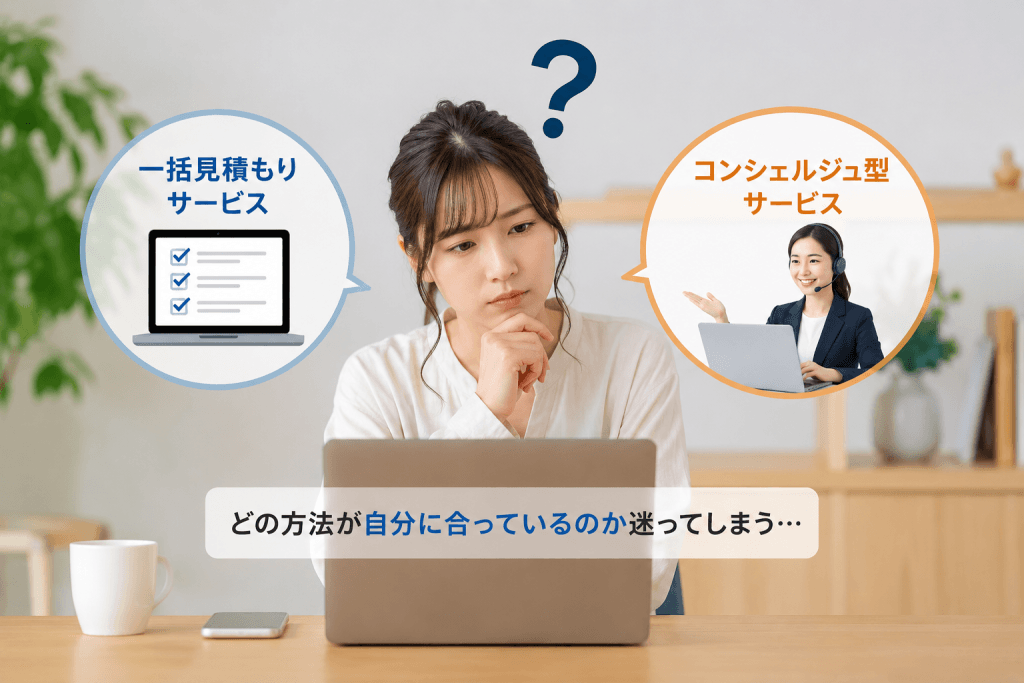 自分に合った引越し見積もり方法に迷っている女性