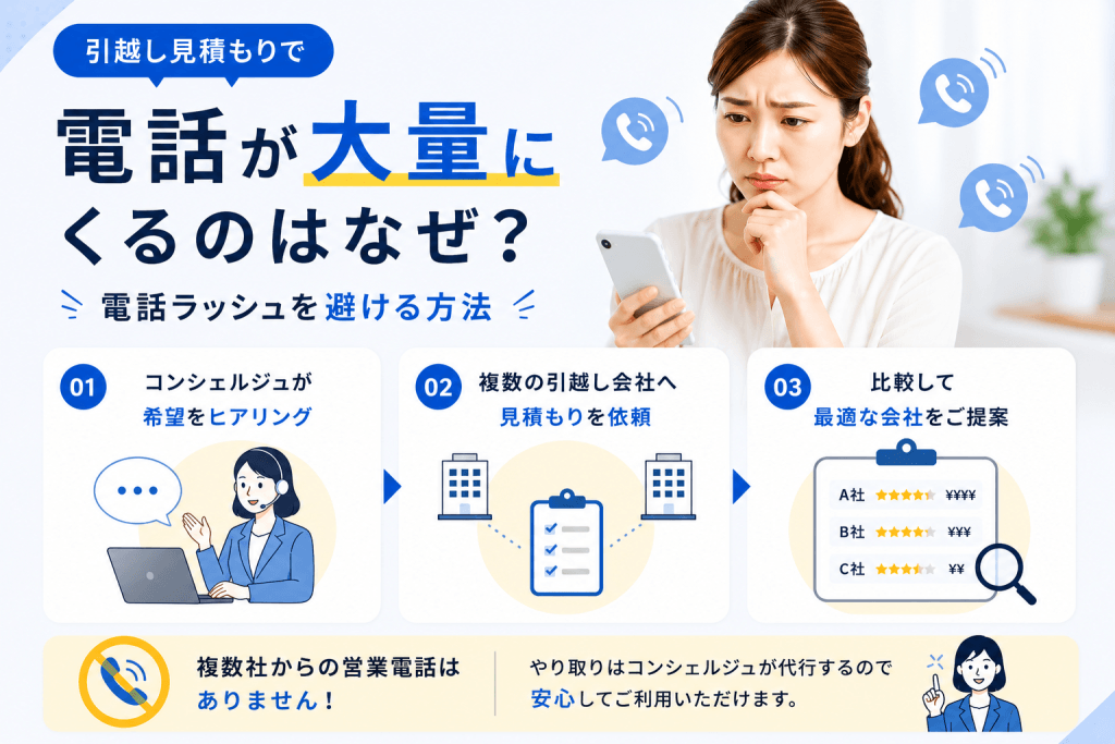 引越しの一括見積もり後にスマホへ大量の着信が集中しているイメージ画像